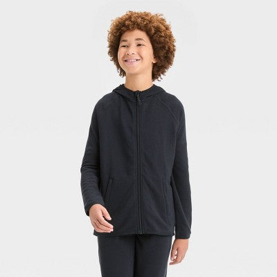 New - All In Motion Kids Full Zip Hooded Waffle Knit Sweatshirt Length Zipper All in MotionBullseye Deals