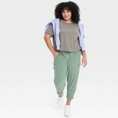New - Women's Active Light Mid-Rise Cargo Joggers - All In Motion All In MotionBullseye Deals