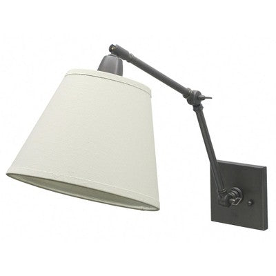Open Box - House of Troy DL20-OB Library 1 Light Swing Arm Wall Sconce with Tapered Drum Shade