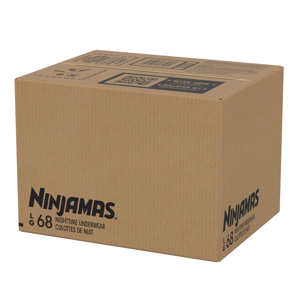 New - Pampers Ninjamas Nighttime Bedwetting Underwear Girl - Size 8 - 68ct