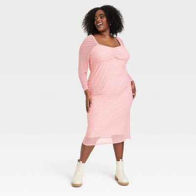 New - House of Aama Women's A-Line Midi Dress Long Sleeve House of Aama x TargetBullseye Deals
