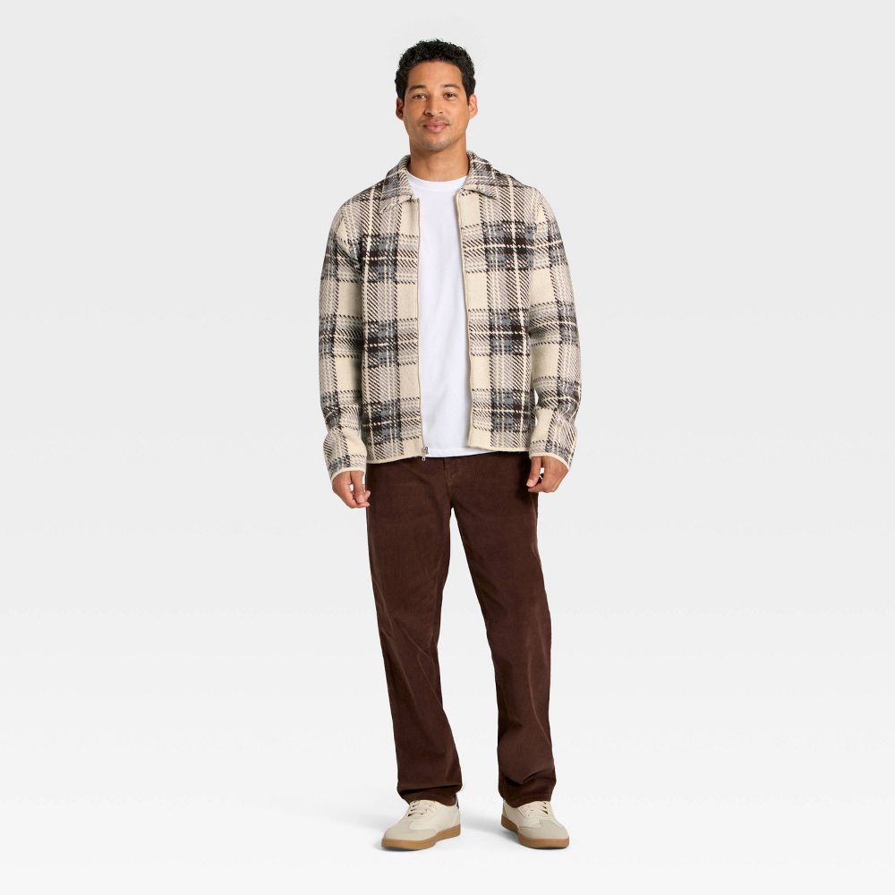New - Men's Plaid Sweater Jacket - Goodfellow & Co™ White XXL