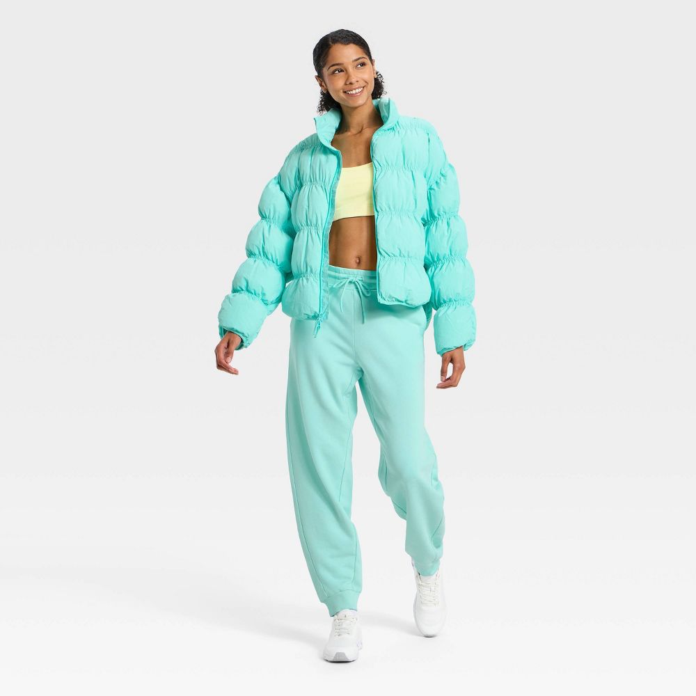 New - Women's Puffer Jacket - JoyLab™ Aqua Blue S