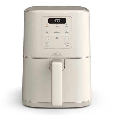 Open Box - bella 4qt Slim Air Fryer Oatmilk: Small Beige Electric Fryer, 1300W, 2-Year Warranty, Plastic & Aluminum, 7.27 lbs
