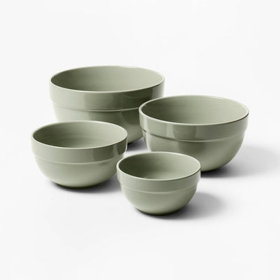 New - 4pc Stoneware Mixing Bowl Set Sage Green - Figmint™