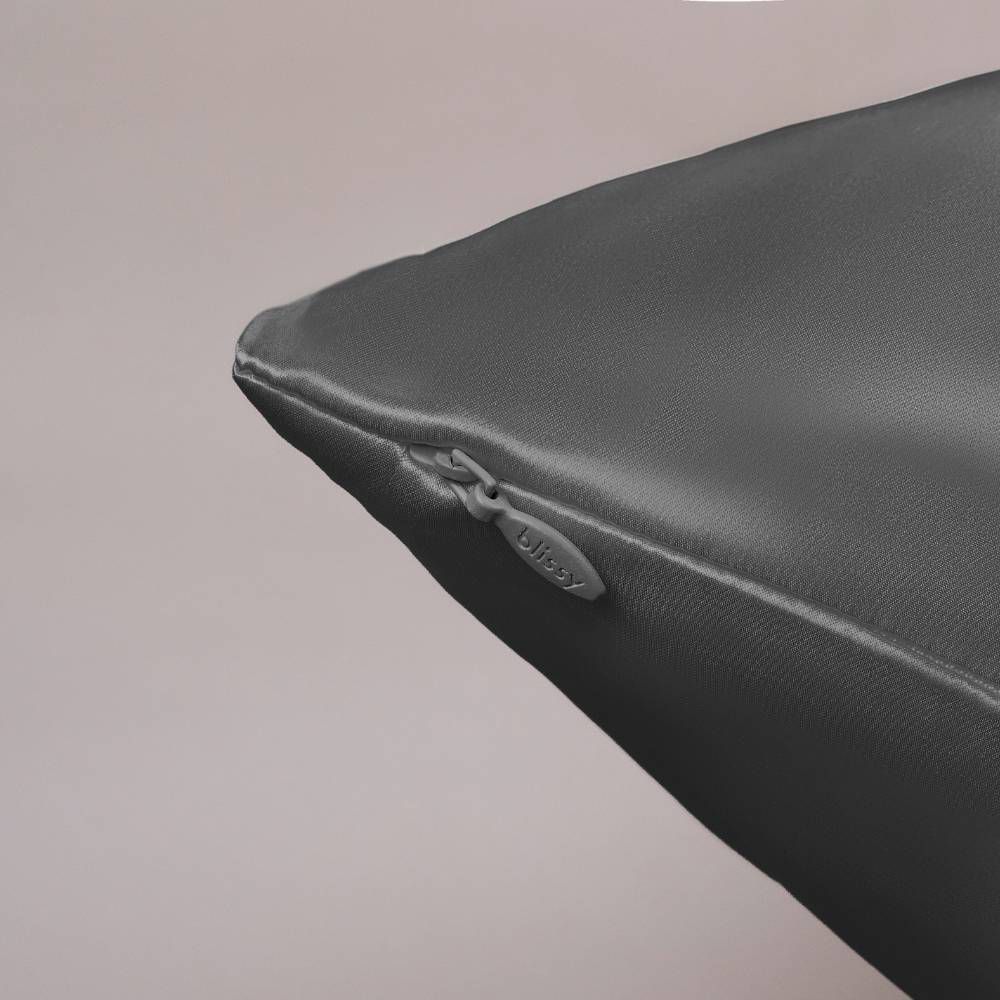 Open Box - Blissy Standard/Queen 600 Thread Count Silk Pillowcase Dark Gray