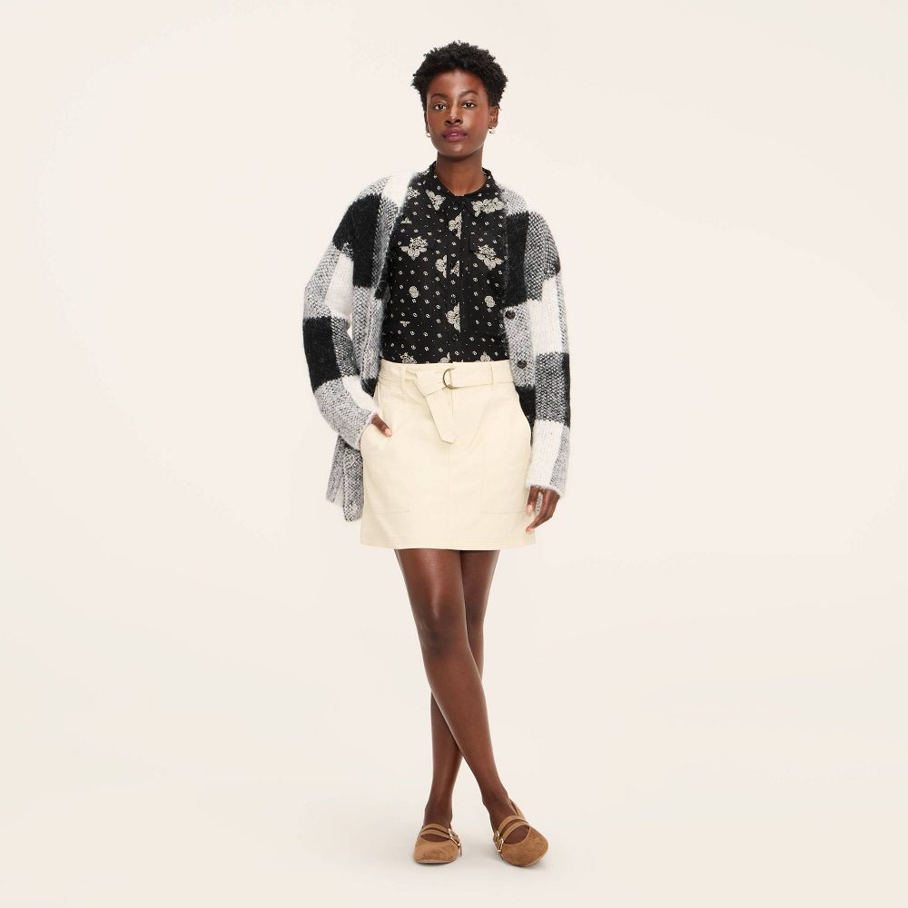 Open Box - Women's Bandana Print Button-Down Long Sleeve Collared Utility Shirt - Woolrich x Target Black XS