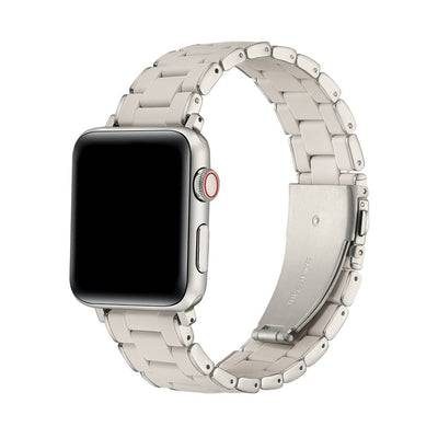 New - Posh Tech Orla Silicone Steel Band for Apple Watch - Beige