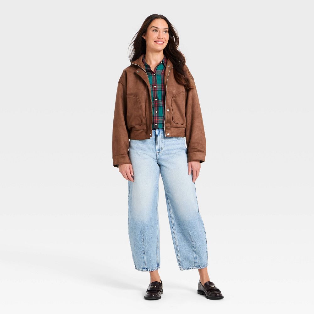 New - Women's Suede Fashion Jacket - Universal Thread™ Rust XS