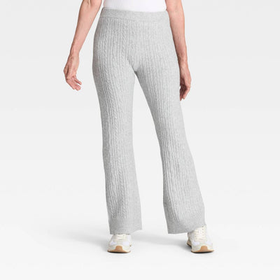 New - Women's High-Rise Wide Leg Ankle Sweater Pull-On Pants - Universal Thread™ Gray XS