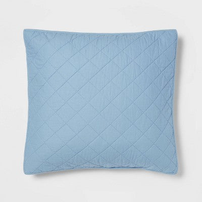 New - Threshold Pillow Sham Cotton-Linen Blend Diamond Stitch ThresholdBullseye Deals