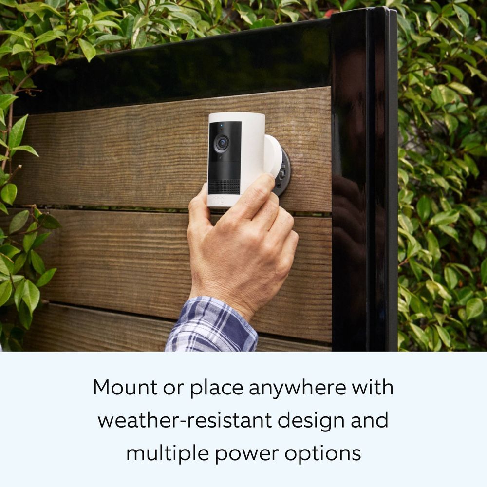 New - Ring Outdoor Cam Plus Battery 2K Video with Low-Light Vision and Flexible Mounting - Black