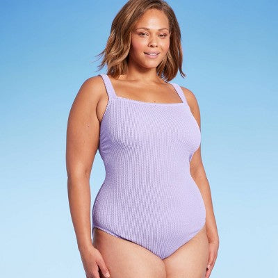 Kona Sol Women's Pucker One Piece Swimsuit High Coverage Textured Kona SolBullseye Deals