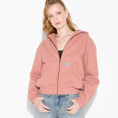 New - Women's Canvas Hooded Utility Jacket - Wild Fable™ Pink S