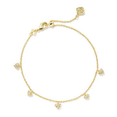 New - Kendra Scott Anna Pave Delicate Chain Bracelet - Gold