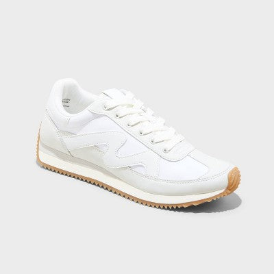 Open Box - Universal Thread Women's Low Top Faux Leather Lace Up Sneakers Memory Foam Universal ThreadBullseye Deals