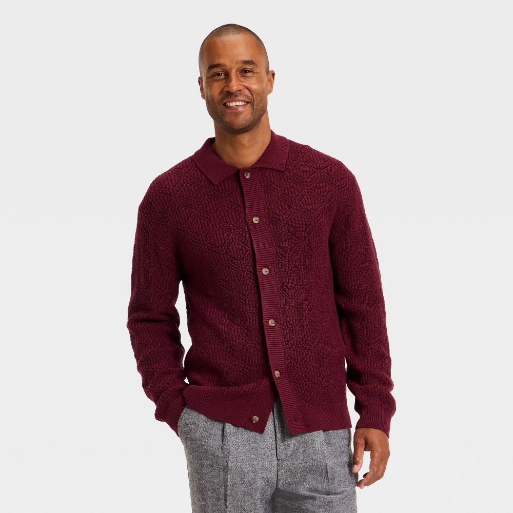 New - Men's Long Sleeve Cardigan Sweater - Goodfellow & Co™ Red S