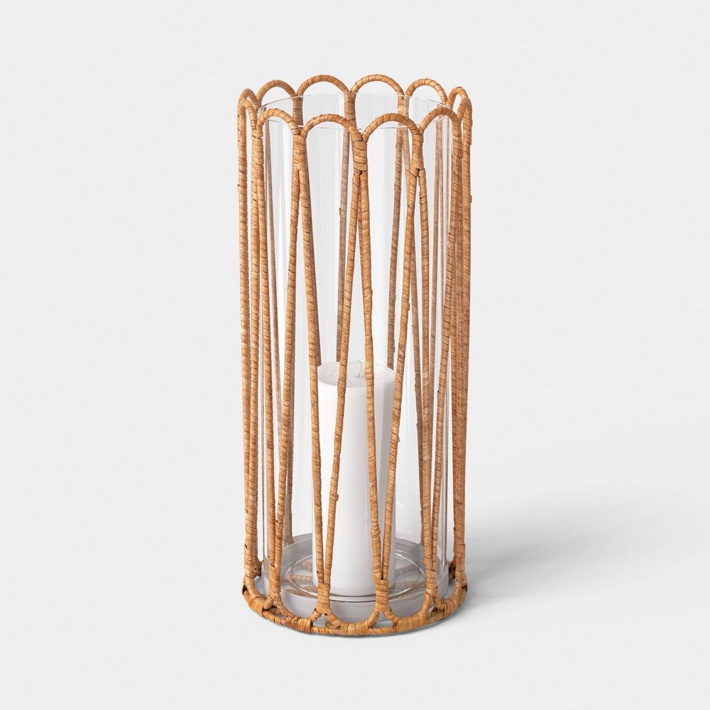 New - Tall Rattan Wrapped Hurricane Candle Holder - Threshold™