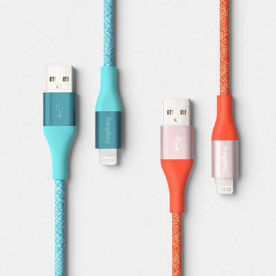 New - 10ft USB-A to Lightning Braided Cable - 2pk - heyday™ Turquoise Poppy