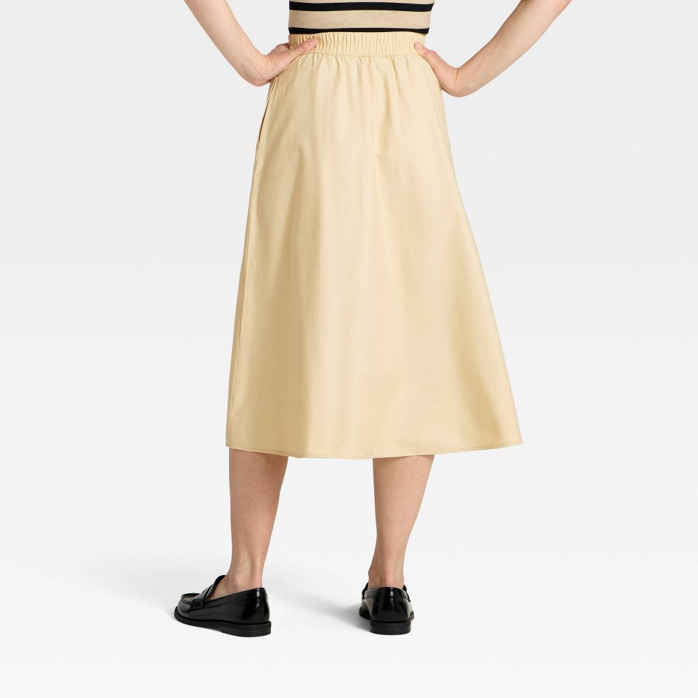 New - Women's Midi Skirt - A New Day™ Cream XS