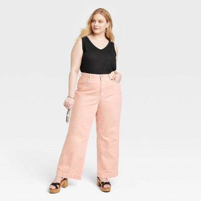 Universal Thread Women's High Waisted Wide Leg Cropped High-Rise Jeans Universal ThreadBullseye Deals