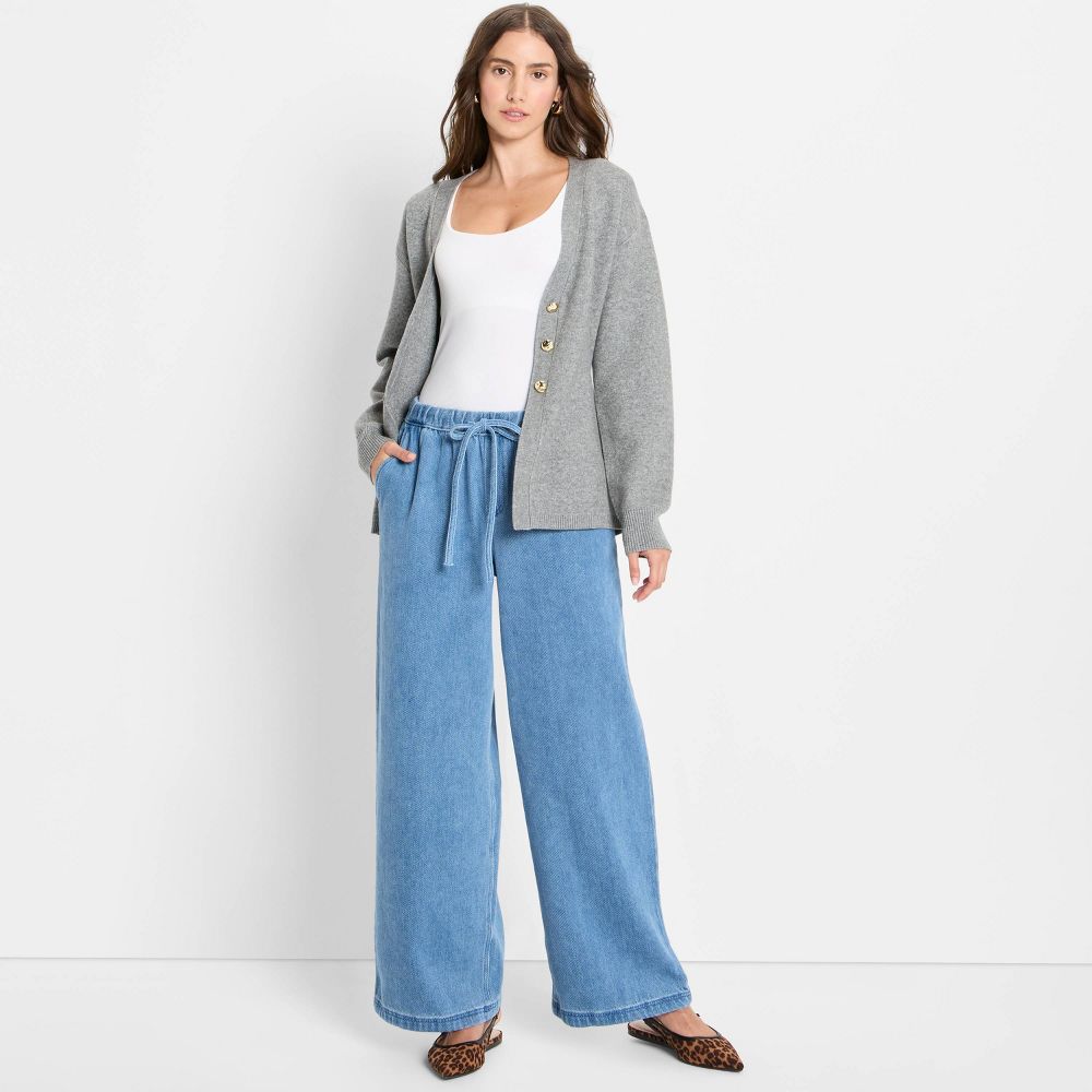 New - Women's Nipped Waist Cardigan - Future Collective Gray L