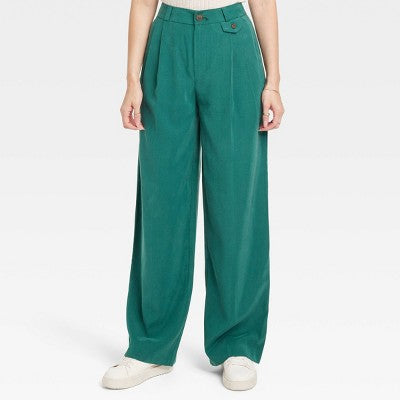 New - A New Day Women's Wide Leg Relaxed High Rise Baggy Wide Leg Trousers A New DayBullseye Deals