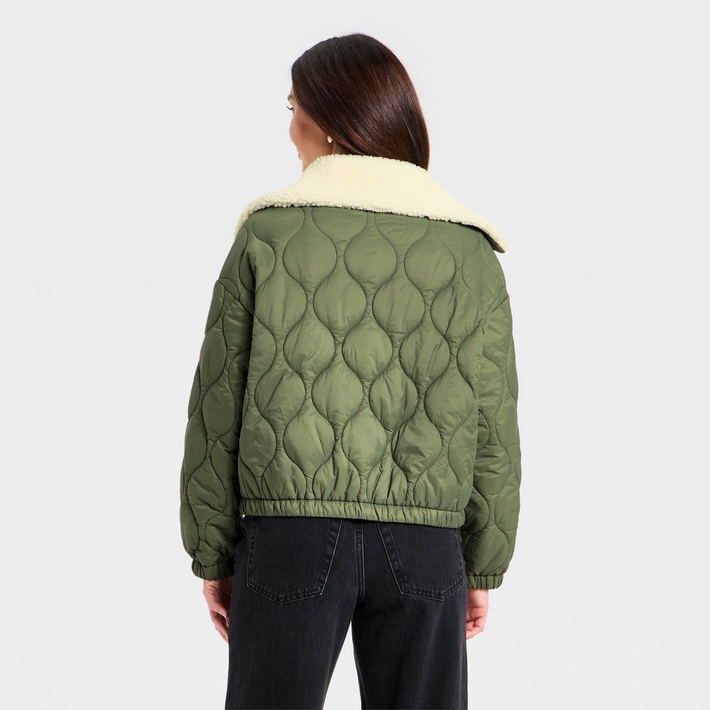 New - Women's Quilted Jacket - Universal Thread™ Olive Green S