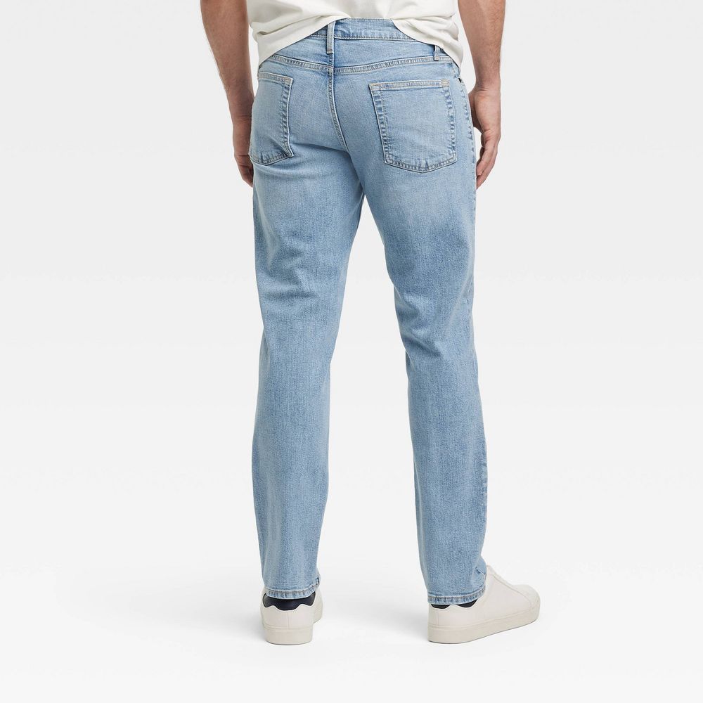 New - Men's Athletic Fit Jeans - Goodfellow & Co™ Light Indigo 42x34: Mid Rise, Denim, Straight Leg, Stretch