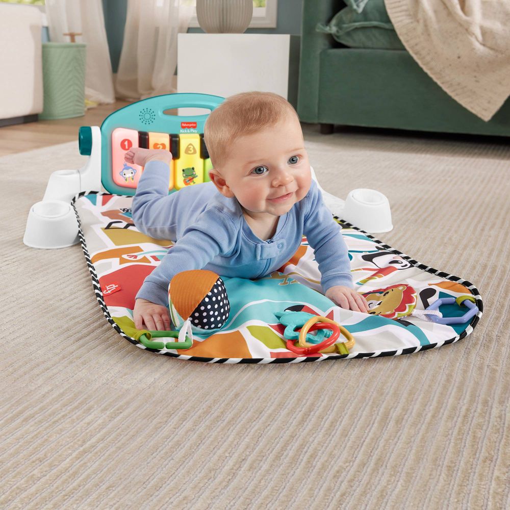 New - Fisher-Price Glow & Grow Kick and Play Gym - Blue