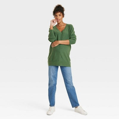 New - Isabel Maternity by Ingrid & Mid Rise Straight Fit Full Straight-Leg Jeans Isabel Maternity by Ingrid & IsabelBullseye Deals