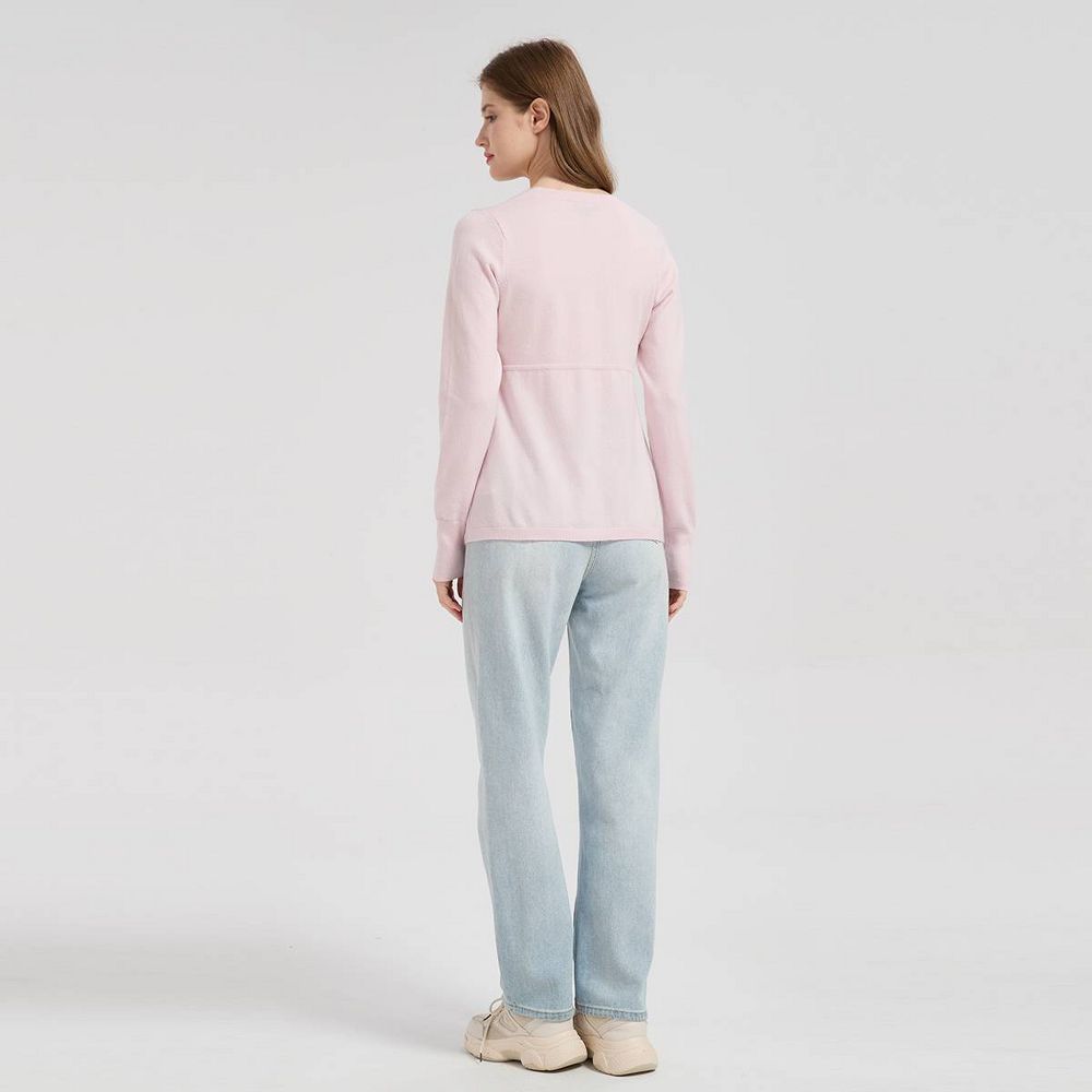 New - Women's Crewneck Babydoll Pullover Sweater - Wild Fable™ Pink S