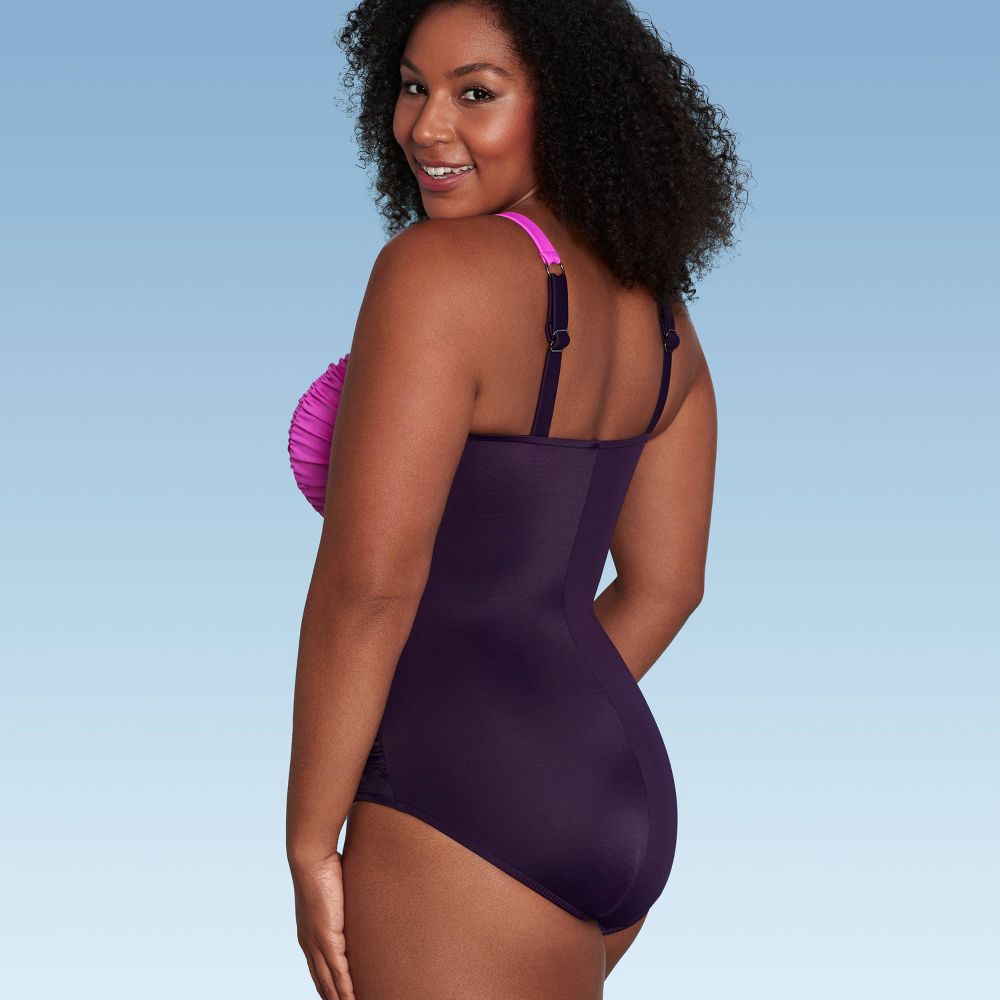 New - Aqua Green Shape + Style Women's One Piece Swimsuit UPF 50+ Swimwear Aqua GreenBullseye Deals