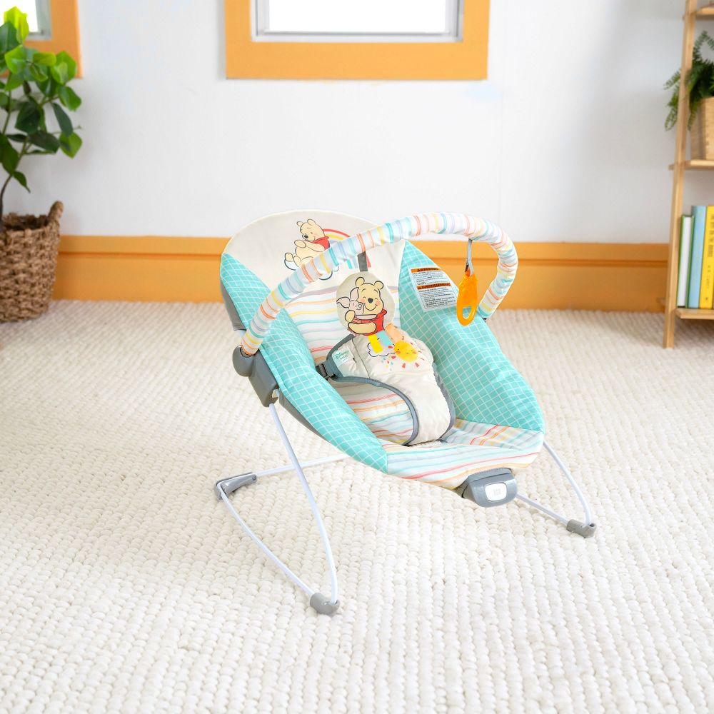 New - Bright Starts Disney Baby Vibrating Bouncer - Winnie the Pooh