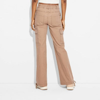 New - Women's Mid-Rise Flare Cargo Pants - Wild Fable Wild FableBullseye Deals