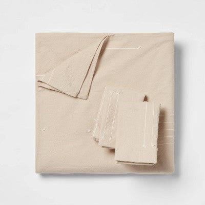 New - Threshold Clipped Linework Duvet Set Cotton Clipped Linework ThresholdBullseye Deals