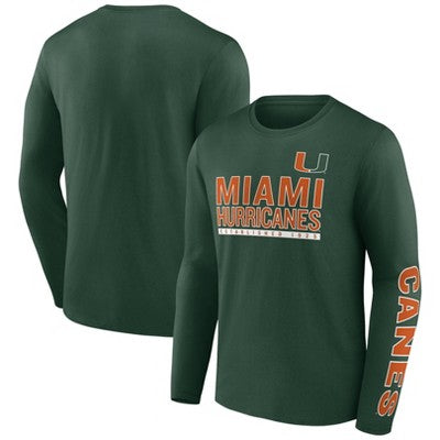 New - NCAA Oregon Ducks Men's Chase Long Sleeve T-Shirt Team Officially Licensed Miami HurricanesBullseye Deals