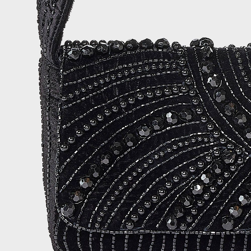 New - Embellished Flap Shoulder Bag - A New Day™ Black