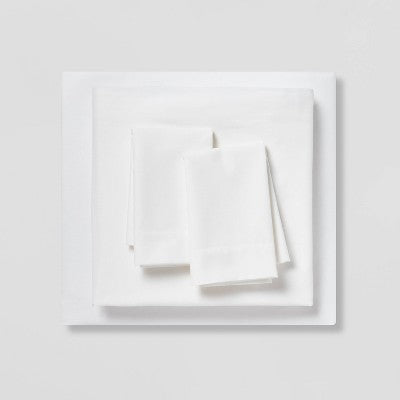 New - Threshold 7-Piece Comforter & Sheet Set Cotton Blend Lightweight ThresholdBullseye Deals