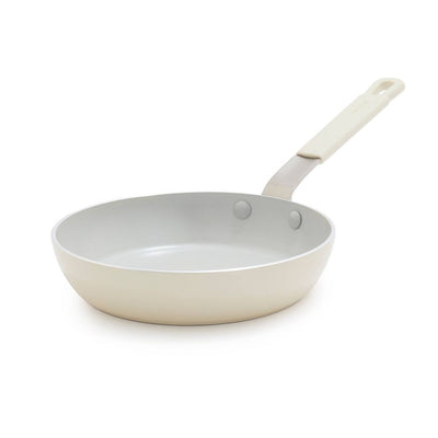 New - Bobby Flay 8" Ceramic Nonstick Aluminum Fry Pan Cream
