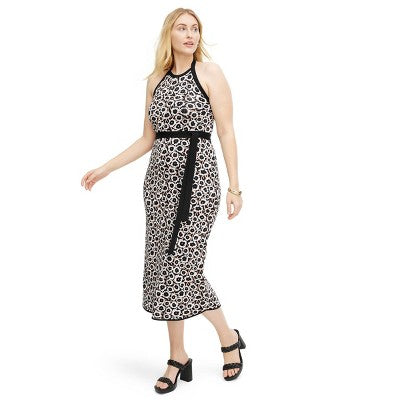 New - Diane von Furstenberg Women's Halter Tie Summer Casual Midi Dress Diane von Furstenberg for TargetBullseye Deals