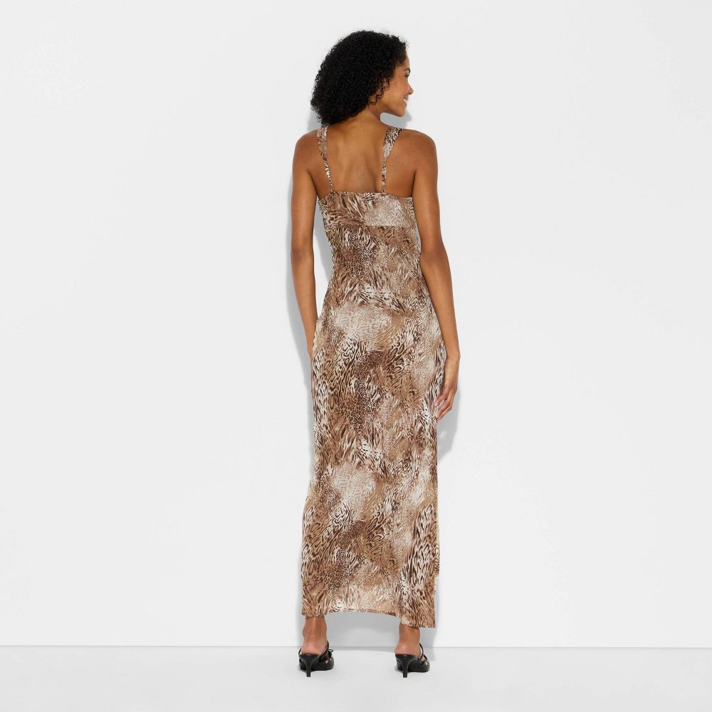 Open Box - Women's Lace Trim Maxi Empire Waist Dress - Wild Fable™ Assorted Browns Leopard Spot S