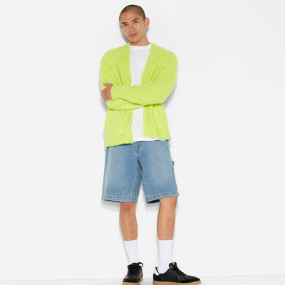New - Men's Oversized Cardigan Sweater - Original Use™ Neon Green M