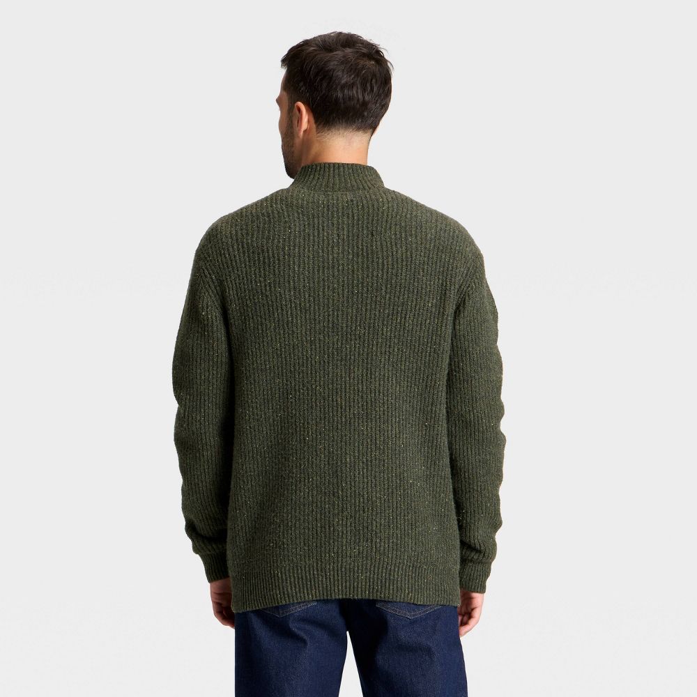 New - Men's Mock Neck Button Sweater - Goodfellow & Co™ Olive Green L