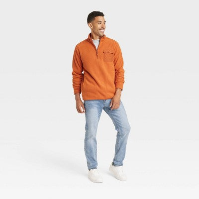 New - Goodfellow & Co Men's Half Length Zipper Sweatshirts Kangaroo Pocket Heavyweight Goodfellow & CoBullseye Deals