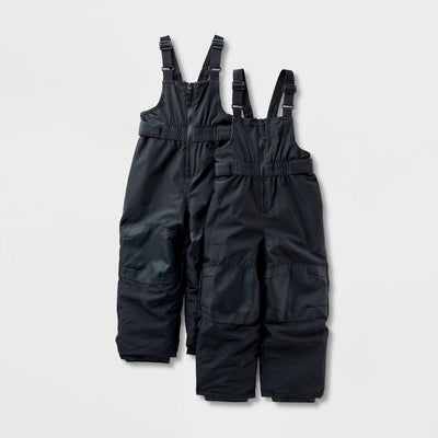 New - Toddler 2pk Snow Bib - Cat & Jack™ Black 18M