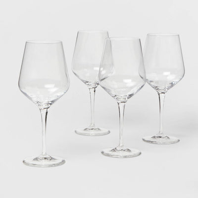 New - 22oz 4pk Glass Atherton Red Wine Glasses - Threshold™: Traditional Style, Dishwasher-Safe, BPA & Lead-Free Drinkware