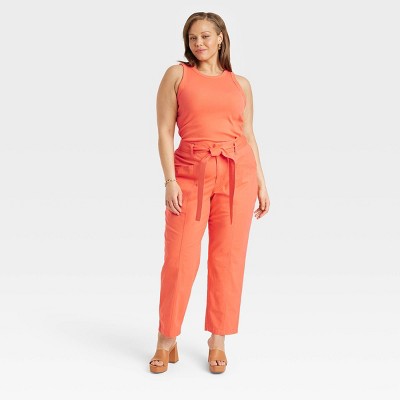 A New Day Women's Tapered Casual High Rise Ankle Length Tie-Front Pants A New DayBullseye Deals