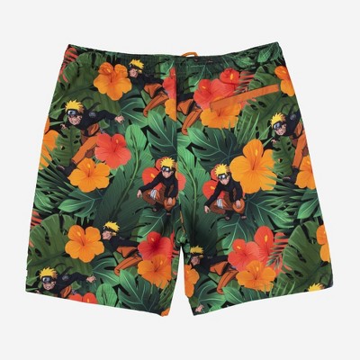 New - Naruto Shinobi Men's Elastic Waist Swim Shorts Trunks Swimwear NarutoBullseye Deals