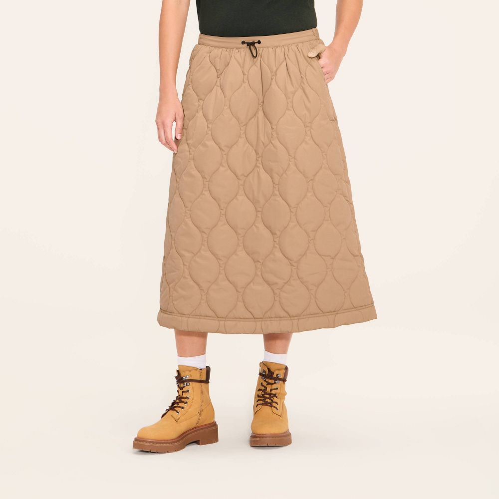 New - Women's Quilted Midi A-Line Skirt - Woolrich x Target Khaki XS